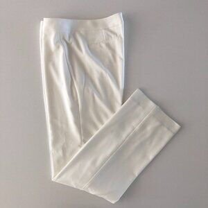 T Tahari Classic Lined Straight Leg Trouser Pants Off White Size 8